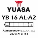 Batterie YUASA YB16AL-A2, (16 AH ) DIN 51616