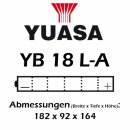 Batterie YUASA YB18L-A, (18 AH ) DIN 51815
