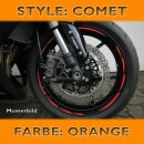 Felgenrandaufkleber "Comet", orange, 7 mm breit