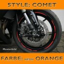 Felgenrandaufkleber "Comet", neon-orange,